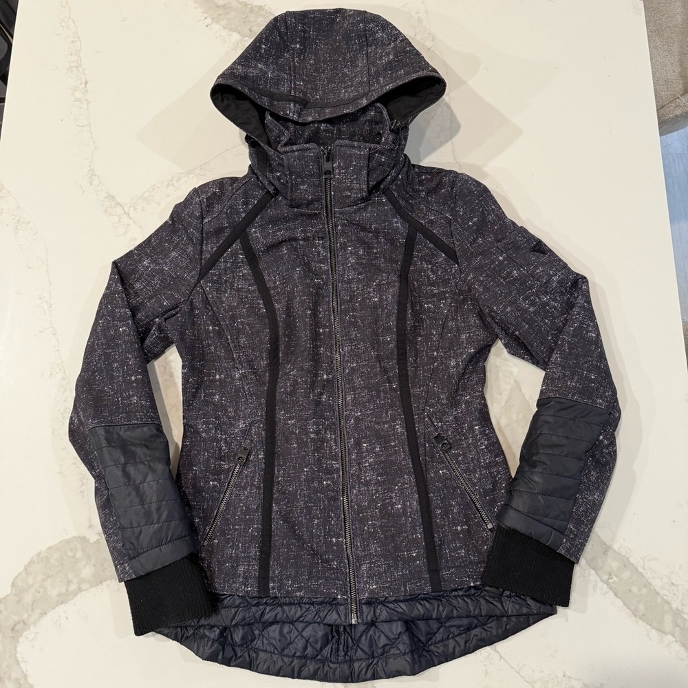 Guess Soft Shell Full Zip Stand Collar Ski Jacket Women’s Small Gray Moto Style